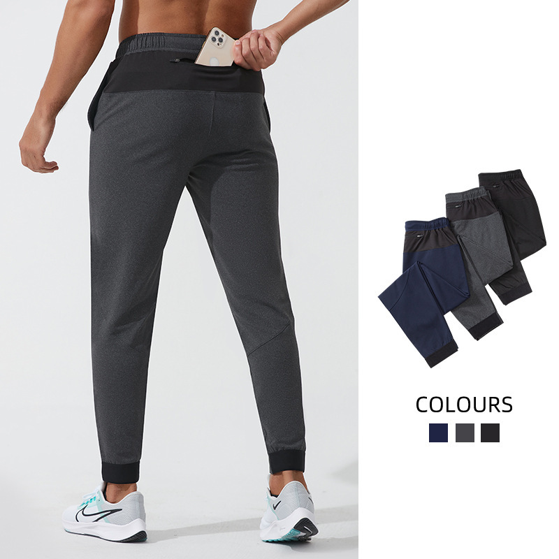 Spring New Men's Sports Pants, Large Size, Outdoor Tapered Joggers, Loose Casual Breathable Fleece-Lined Running Pants