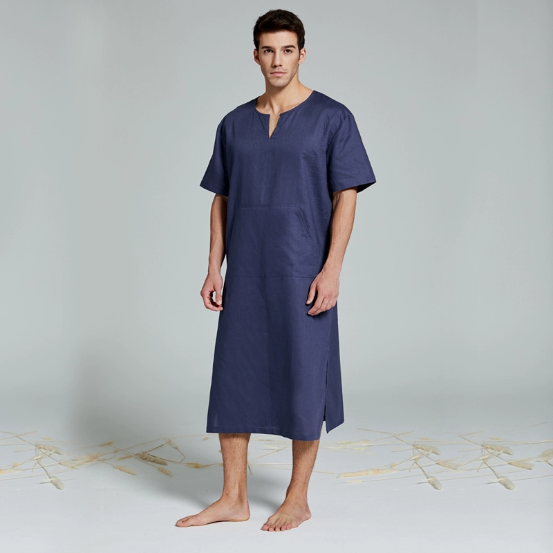 Thin bathrobe, retro pijama, cotton and linen, oversize