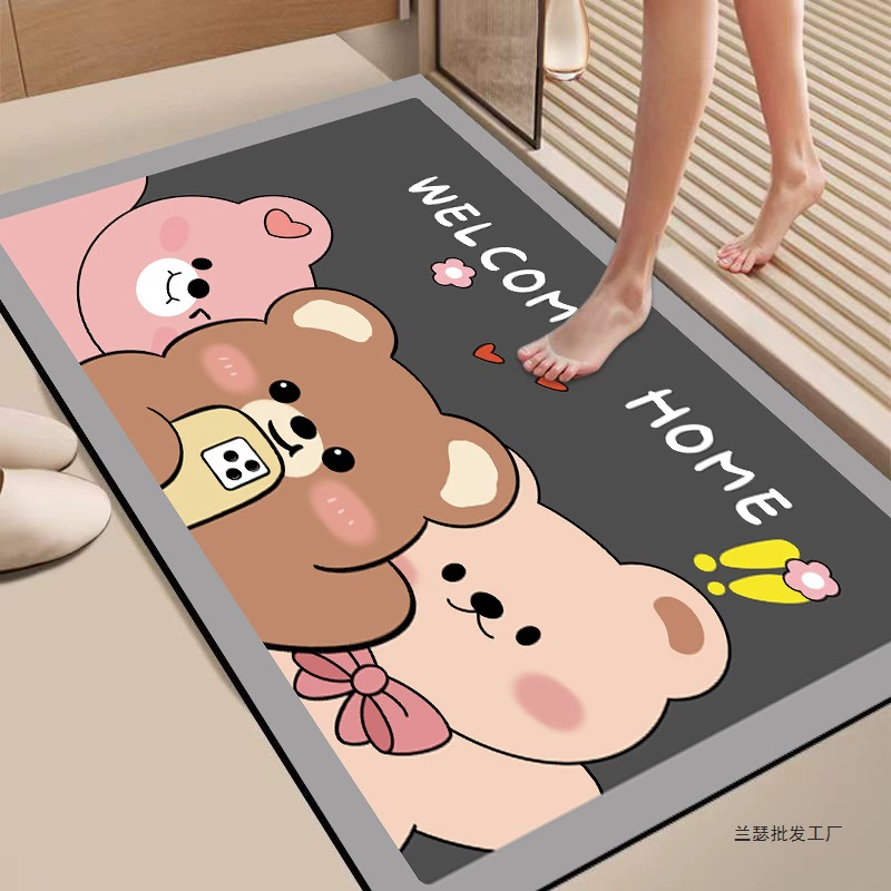 Коврик для ванной комнаты, нескользящий, водопоглощающий, быстросохнущий коврик для входа в туалет, коврик для ванной комнаты, смешанный коврик для ванной комнаты
