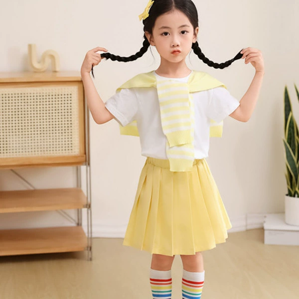 Lemon white skirt, cloak, with short sleeve