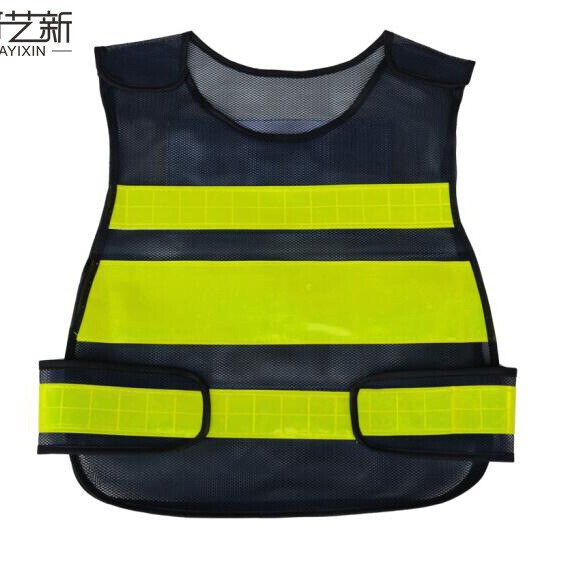 Black Grid Reflective Vest Construction Safety Clothing Traffic Vest Traffic Duty Warning Clothing Reflective Vest Printing