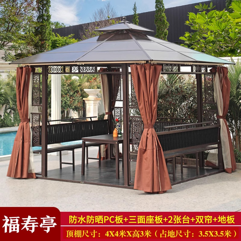 Patio al aire libre, pabellón, jardín de villa, marco de uva de aleación de aluminio, granja de ocio, techo, nuevo pabellón chino al aire libre