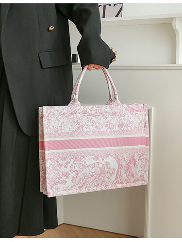 Chinese-style canvas tote bag, fashionable large capacity commuting shopping bag, autumn female 2025 single shoulder handbag