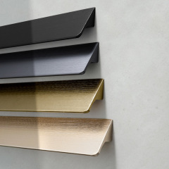 現代簡約北歐衣櫃門金色灰色抽屜拉手黑色加長美式鋁合金櫥櫃把手