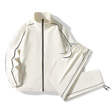 跨境户外冲锋衣夹克套装男士春秋季休闲运动套装男女情侣款两件套