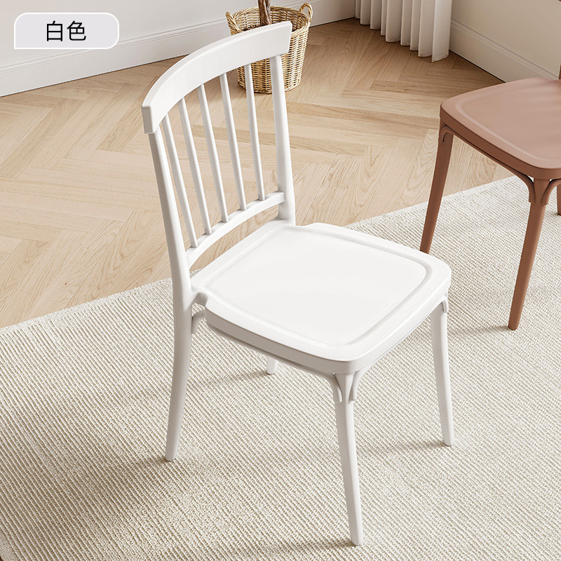 Silla de comedor con respaldo de plástico engrosada sala de alquiler hogar estilo crema Silla de comedor SILLA DE Windsor mesa de comedor taburete puesto grande