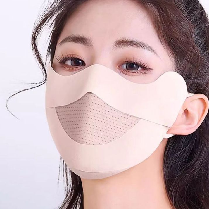 New Style Seamless Sunscreen Mask, Anti-Uv, Women's Summer Ice Silk Thin Breathable Sunshade Full Face Cycling Mask for Men