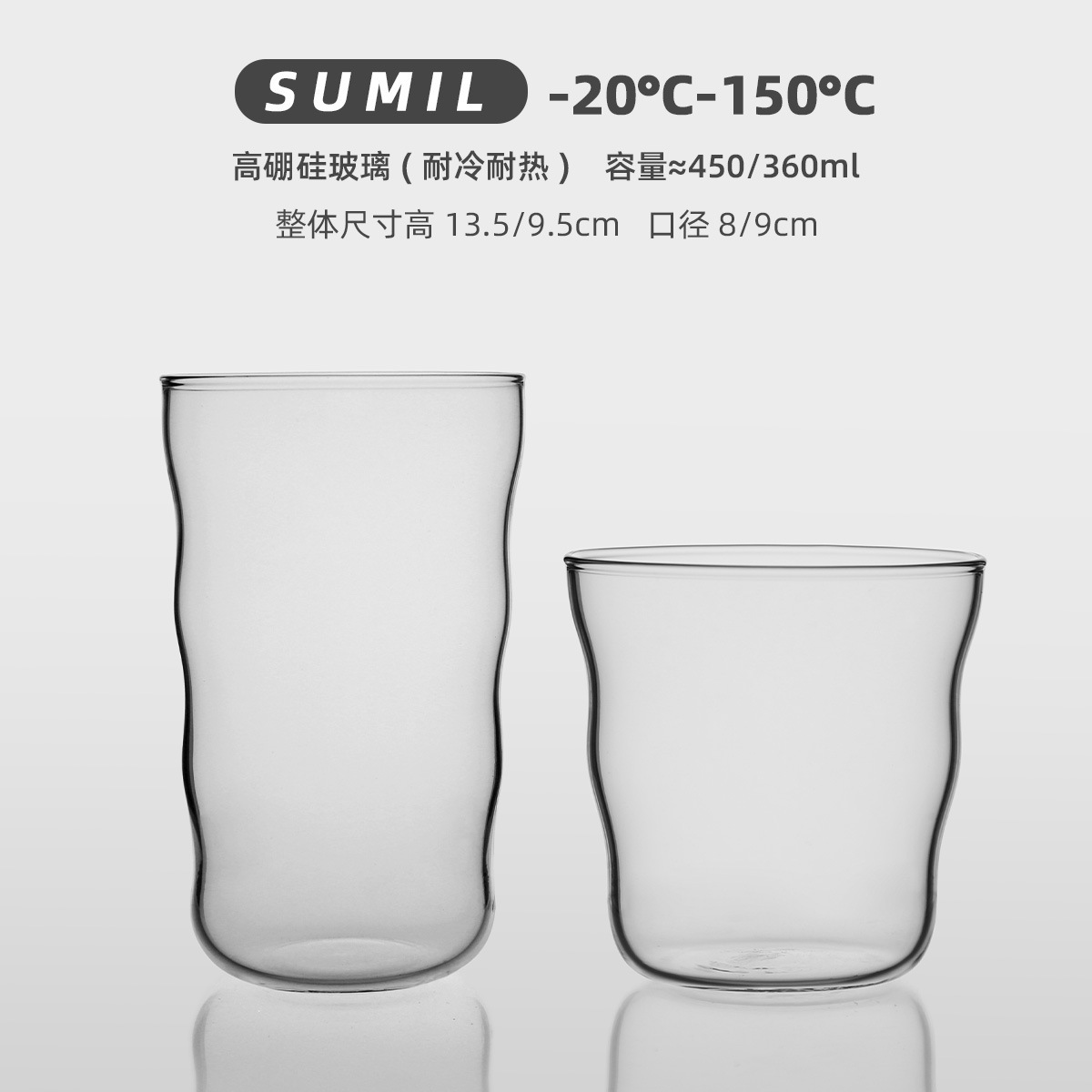 Simple nubes de alta borosilicona taza de vidrio resistente al calor, taza de café, té con leche, latte, taza de bebida creativa americana hecha en casa