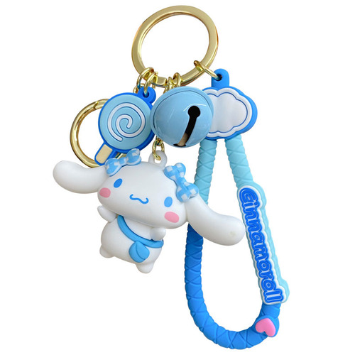 Genuine cartoon Sanrio frosty sweetheart Melody keychain female cute Kuromi big-eared dog school bag pendant