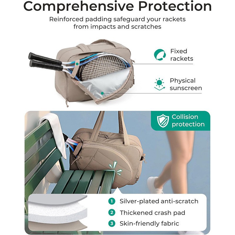 Bolsa de tenis acolchada bolsa de mano esponjosa bolsa deportiva de mujer raqueta cubierta plegable portátil zapato almacén bolso de hombro image 4