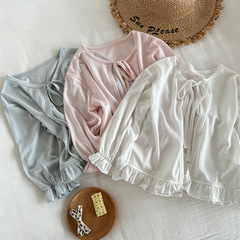 Girls' long-sleeved sunscreen clothes 2025 new summer children's Korean skin-friendly sweet and versatile sunscreen clothes