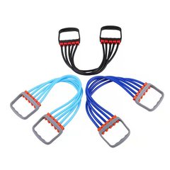 TPE Yoga 5-Piece Fitness Chest Expander Resistance Bands Elastic Bands Home Chest Expander TPE Resistance Bands Pull-up Rope