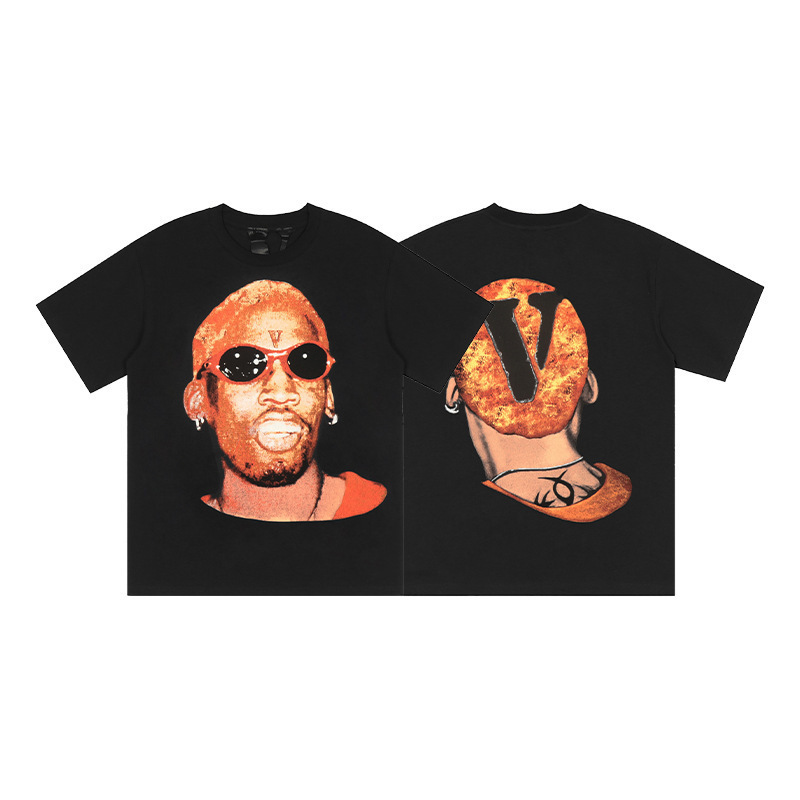 外単VLONE FOG潮牌大v字母Logo桜半袖スケッチ刺繍唇印落書きプリントtシャツ|undefined