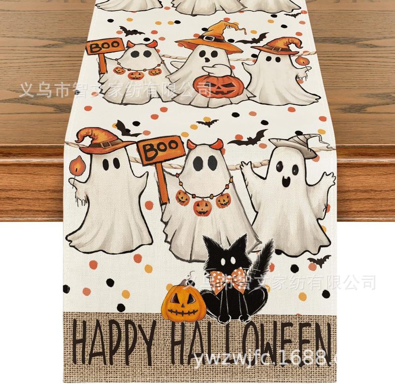 アマゾンの新型秋のテーブル旗ハロウィーンテーブル旗幽霊カボチャテーブル旗装飾メーカー直販|undefined