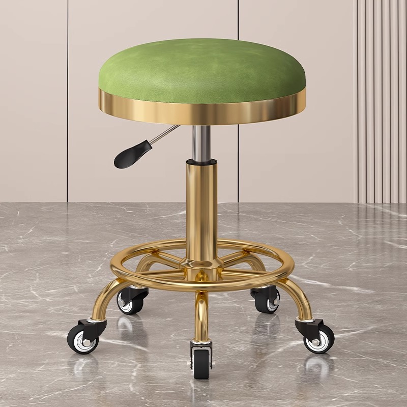 Taburete de belleza, taburete de polea especial para salón de belleza, taburete de peluquería, taburete de peluquería, silla de elevación para manicurista, taburete redondo