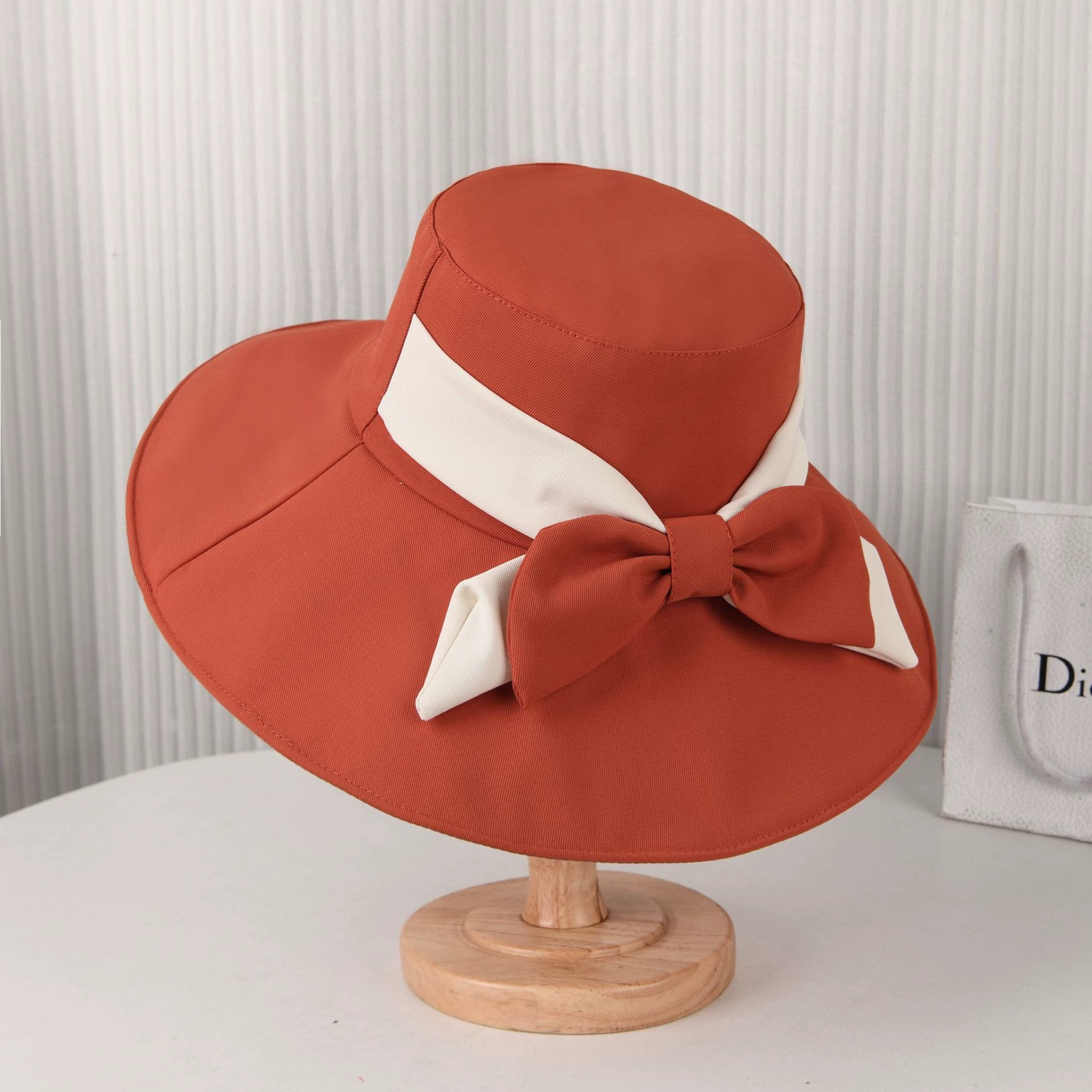 Универсальная солнцезащитная шляпа с бантом в корейском и японском стиле и широкими полями для защиты лица, модная солнцезащитная шляпа.