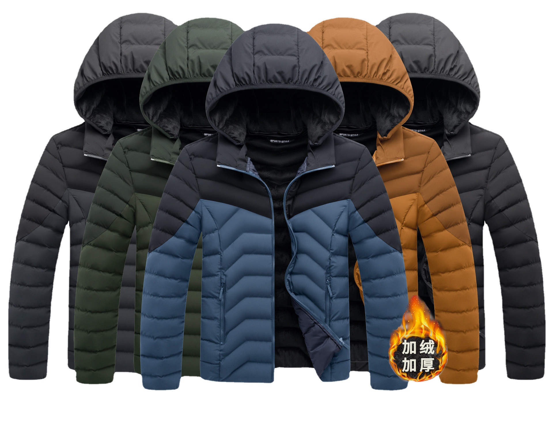 Chaqueta acolchada de algodón para hombres transfronterizos 2021 Invierno nueva chaqueta acolchada de algodón engrosada forrada con forro polar Fabricante coreano de chaquetas casuales para jóvenes delgadas