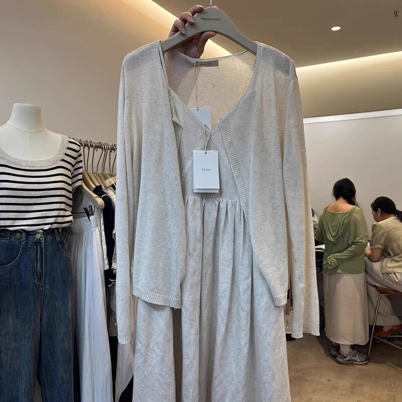 Oatmeal Ice Silk Knitted Cardigan Jacket Women's Summer Thin Air Conditioning Shawl Loose Sunscreen Blouse Top