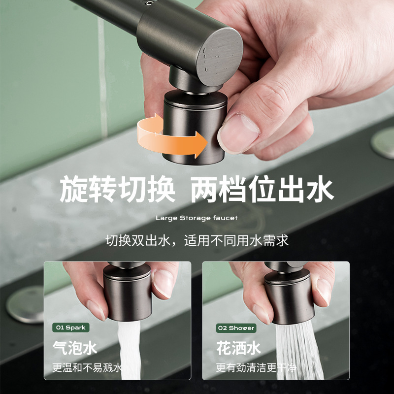 全铜壁挂快装大置物厨房水龙头冷热洗菜盆洗碗池防溅家用增压龙头|undefined