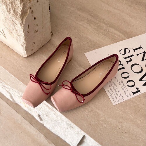 2024-1~ Criss-Cross French Square Bow Mary Jane Shoes for Women, 2024 New Ballet Flats
