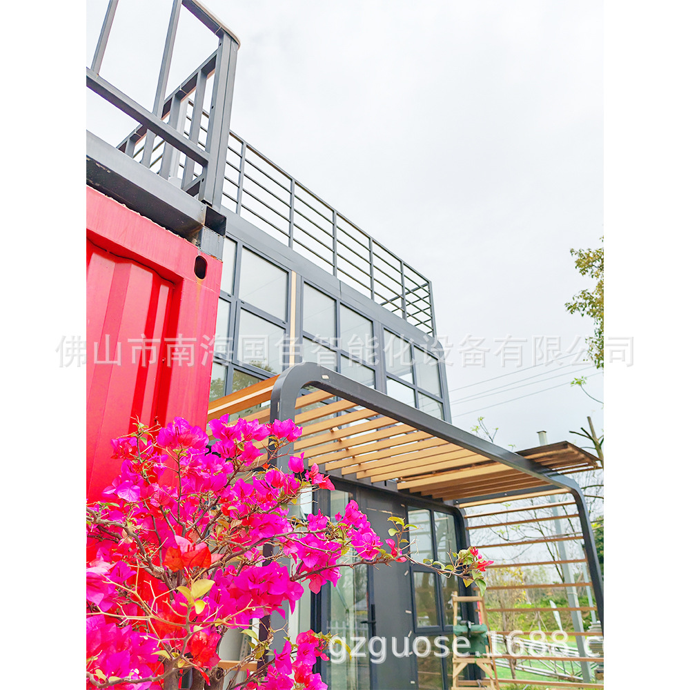 Villa de dos pisos, casa móvil, casa integrada de acero ligero, nueva construcción de villa, cápsula espacial, casa de familia móvil