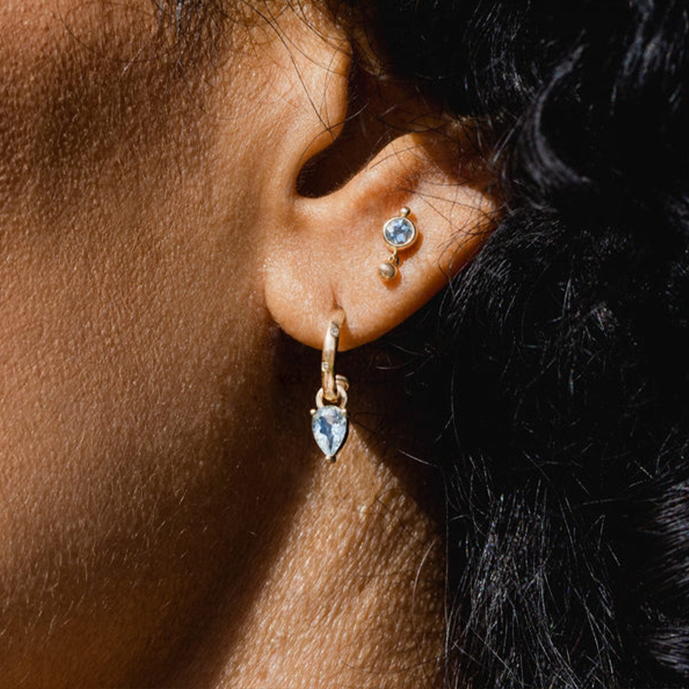 1 Pair 925 Sterling Silver Zircon Geometric Drop Earrings display picture 2