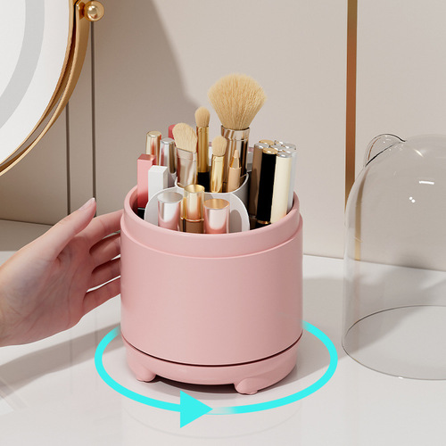 Cartoon Makeup Storage Tube 360 Rotation Makeup Brush Storage Box Pen Holder Eyeshadow Brush Tube Lipstick Dustproof Storage Box 