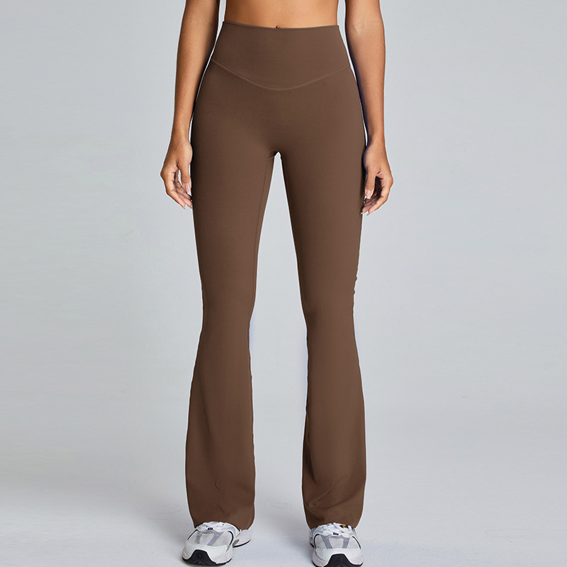 Nuevos pantalones de microyoga para mujer, cintura alta, abdomen, caderas, pantalones acampanados, deportes de carrera de ocio al aire libre, pantalones de fitness de yoga