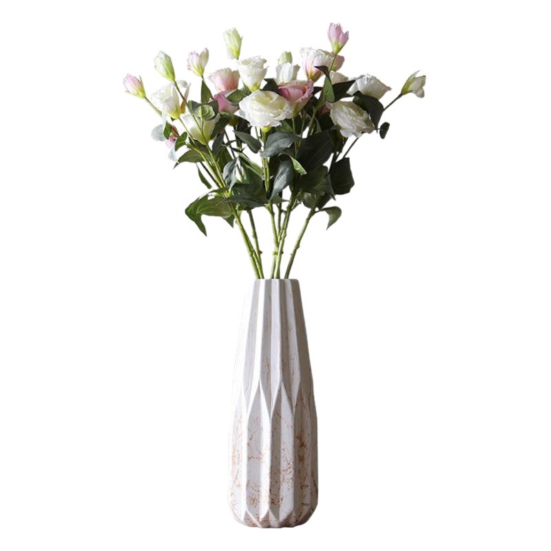 Florero de cerámica retro, decoración, arreglo floral en la sala de estar, flores secas de viento silencioso, arte creativo, flores negras al por mayor