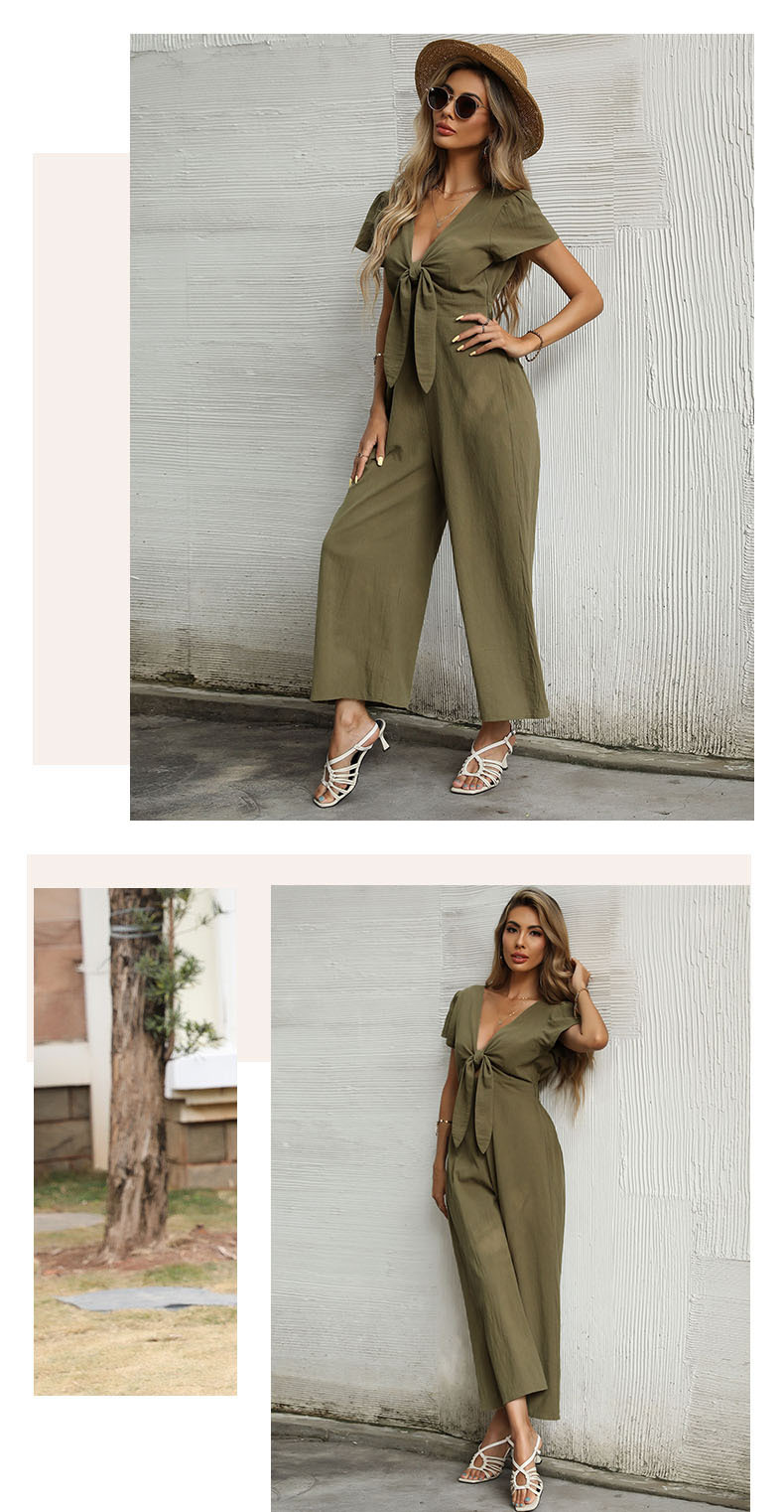 Women's Retro Streetwear Solid Color Ankle-length Patchwork Casual Pants Jumpsuits display picture 1