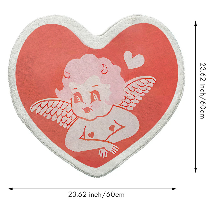 Alfombra de piso del día de San Valentín transfronterizo alfombra de piso de baño en forma de corazón rojo puerta alfombra decorativa alfombra de piso antideslizante resistente a las manchas en stock