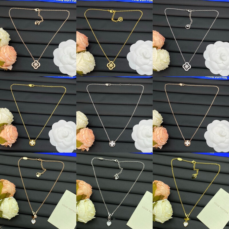 Donkey Brand V Letter Necklace European and American Cross-Border New Style Women's Light Luxury Niche Retro Personality Versatile Classic Neck Jewelry Donkey Brand V Letter Necklace European and American Cross-Border New Style Women's Light Luxury Niche Retro Personality Versatile Classic Neck Jewelry