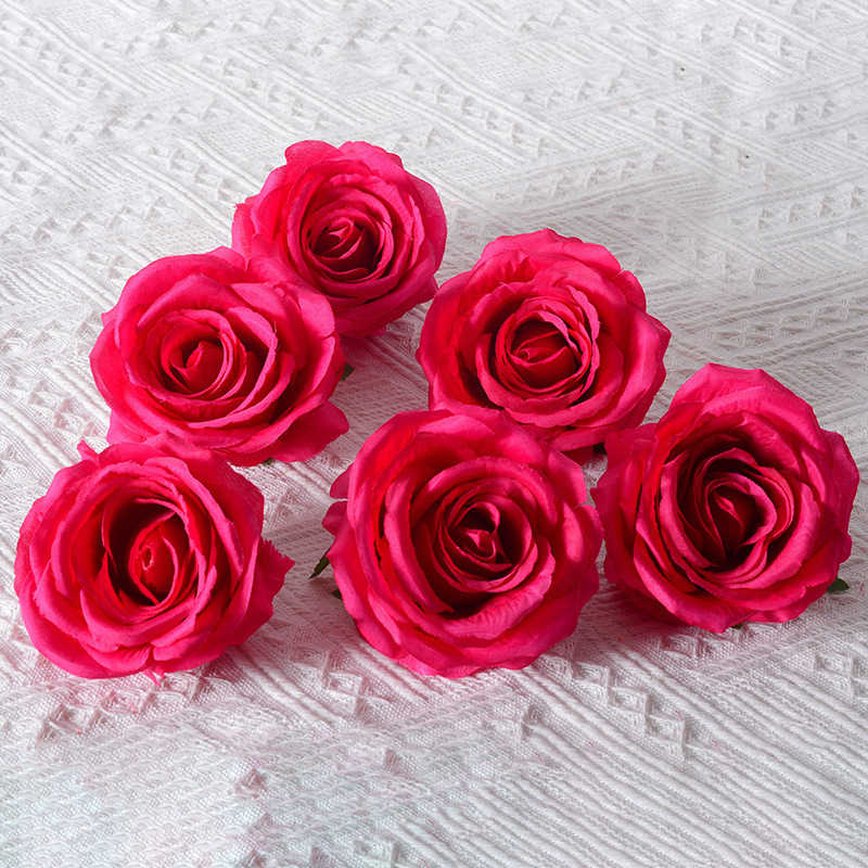 Alta simulación de cabeza de rosa de boda sala de boda decoración de pared de flores diseño de flores de seda de simulación flor al por mayor