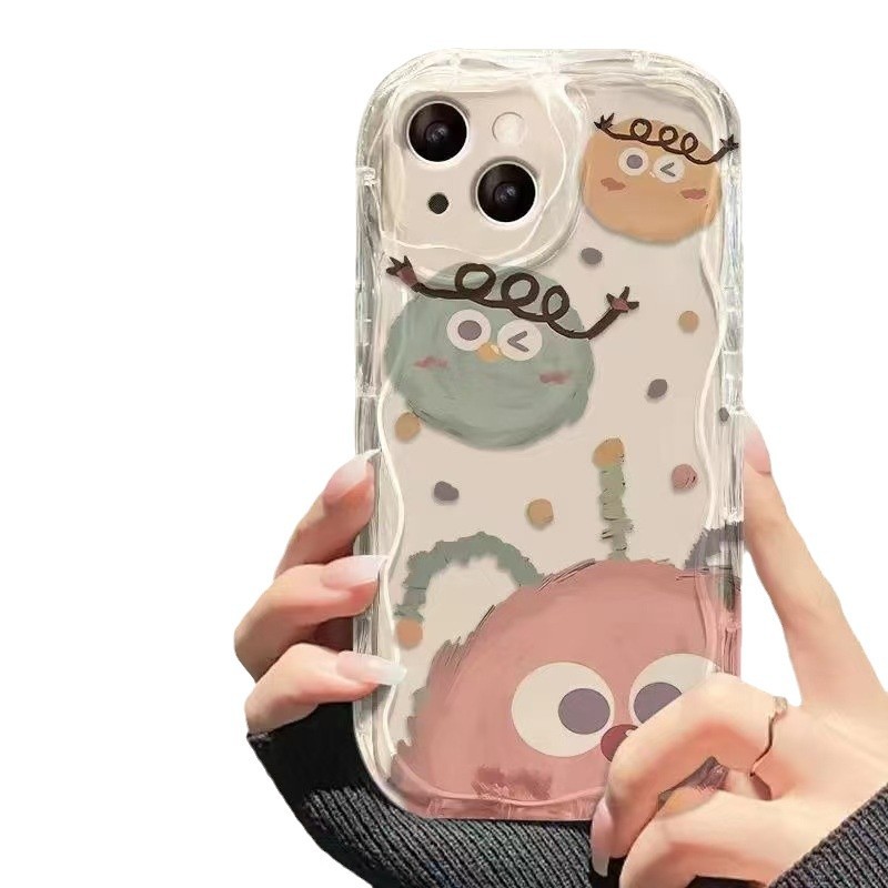 El patrón de crema es adecuado para la carcasa del teléfono móvil 16promax, divertido Apple 15 anti-caída 14 Japón y Corea del Sur 13pro nuevo 12/11XR