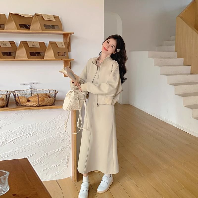 减龄洋气休闲卫衣套装女2025新款秋季大码穿搭今年流行裙子两件套|undefined