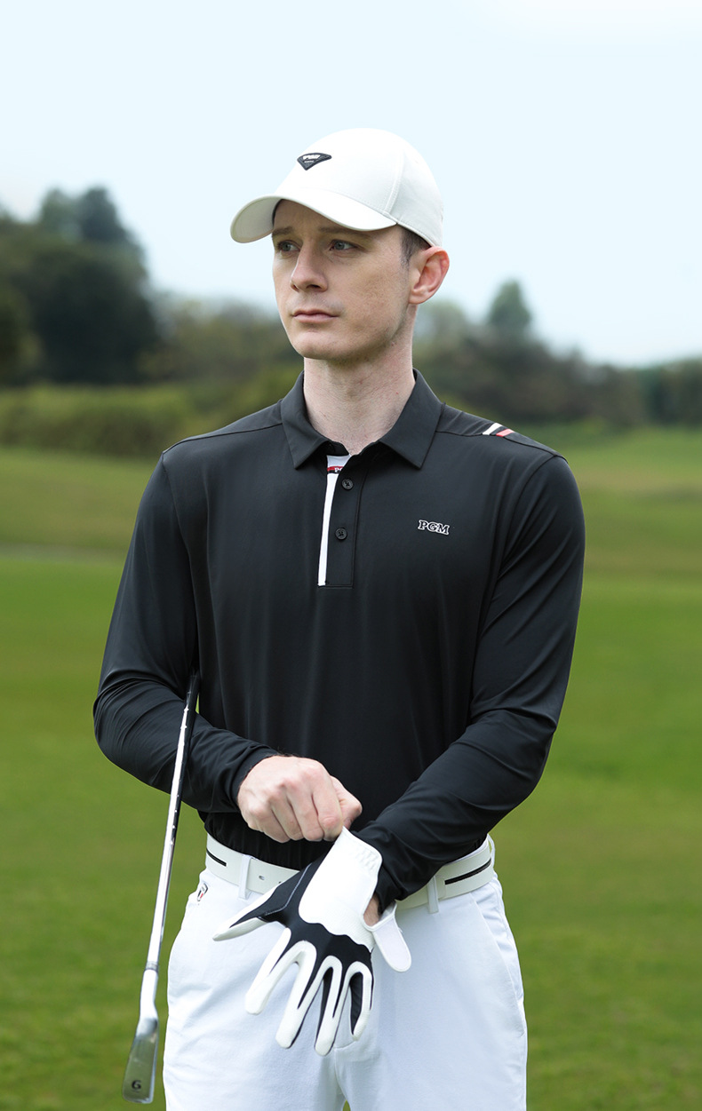 Áo polo golf nam dài tay lụa băng thể thao hè đục lỗ laser — Yf681-Áo Đen (tay áo lụa băng), Yf681-Áo Trắng (tay áo lụa băng) chi tiết 18