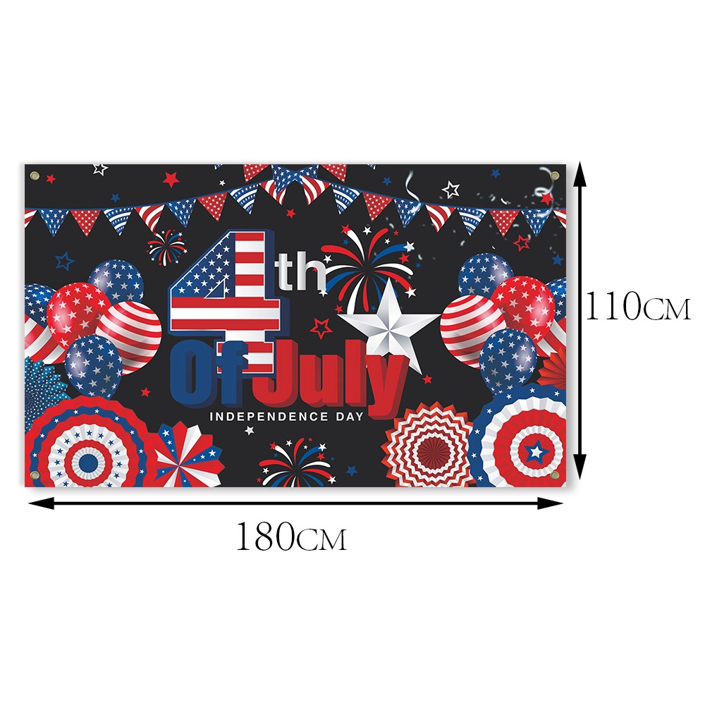 Paño de fondo de decoración de fiesta del día de la independencia de EE. UU. Nuevo transfronterizo 4th of July banner de decoración de fondo de fiesta