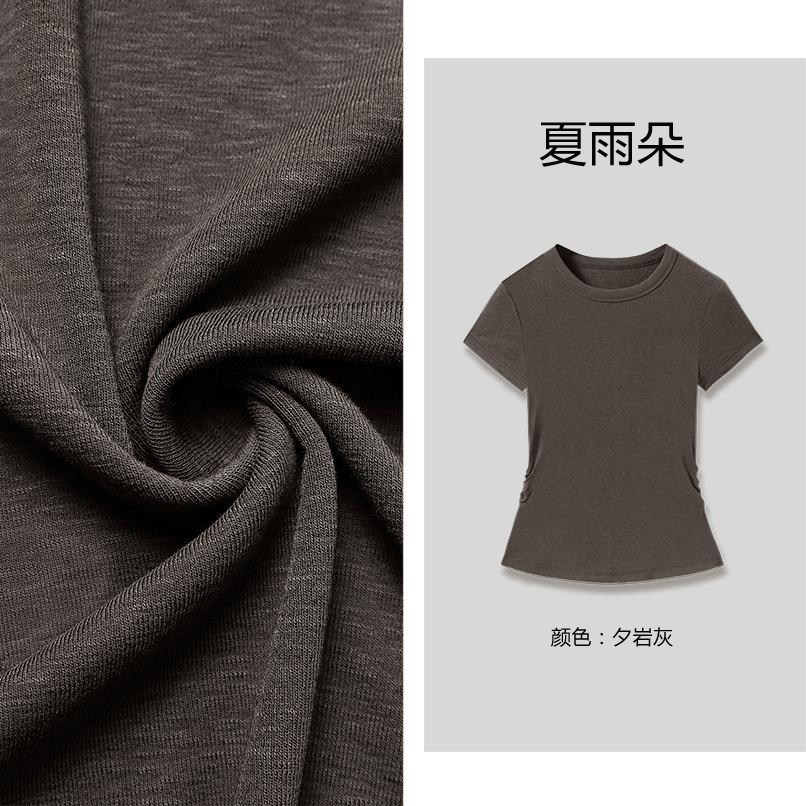 【收腰显瘦】天丝休闲短袖圆领2026新款面膜T恤洋气春夏上衣女