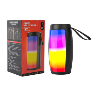 1202 Desktop Bluetooth Small Speaker Colorful LED Atmosphere Light Wireless Card Subwoofer USB Charging Bluetooth 5.3