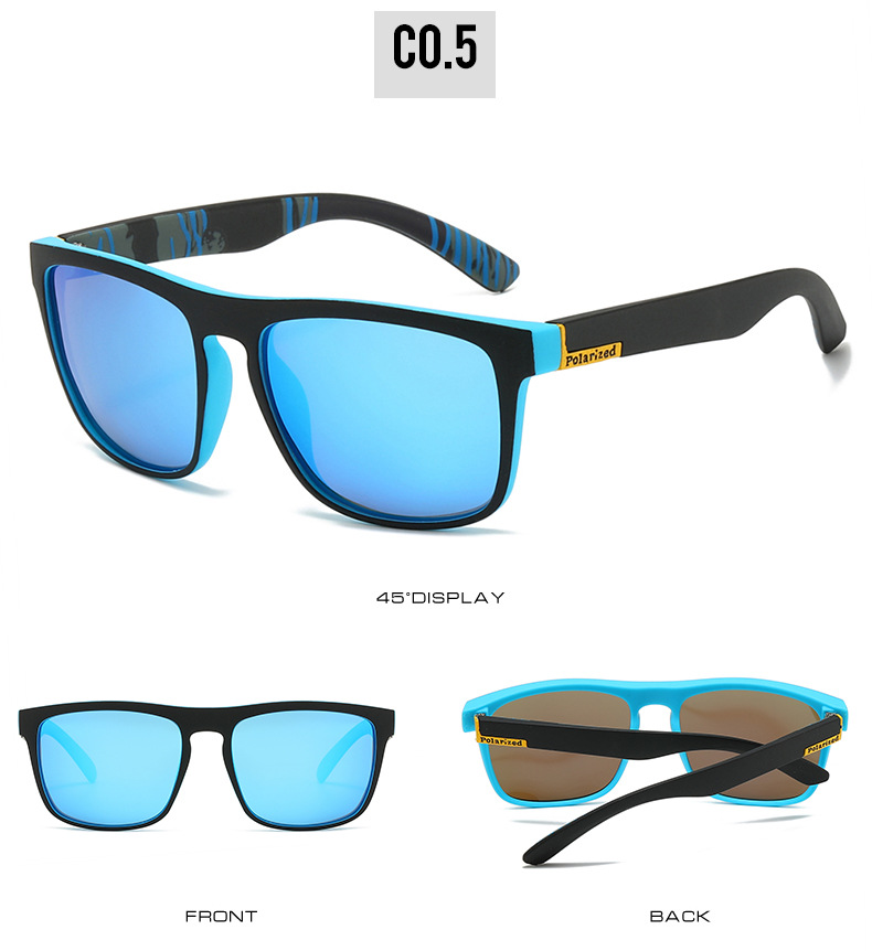 60g Weight Full Frame Glasses Structure Sunglasses Classification Tac, UV400 Protection Lens Material Square Glasses Style Travel Occasion Color Block Pattern All Seasons Season Unisex Gender Casual Style Dazzling blue, Black Color Casual Color Block Tac UV400 Protection Square Full Frame Men's Sunglasses 11