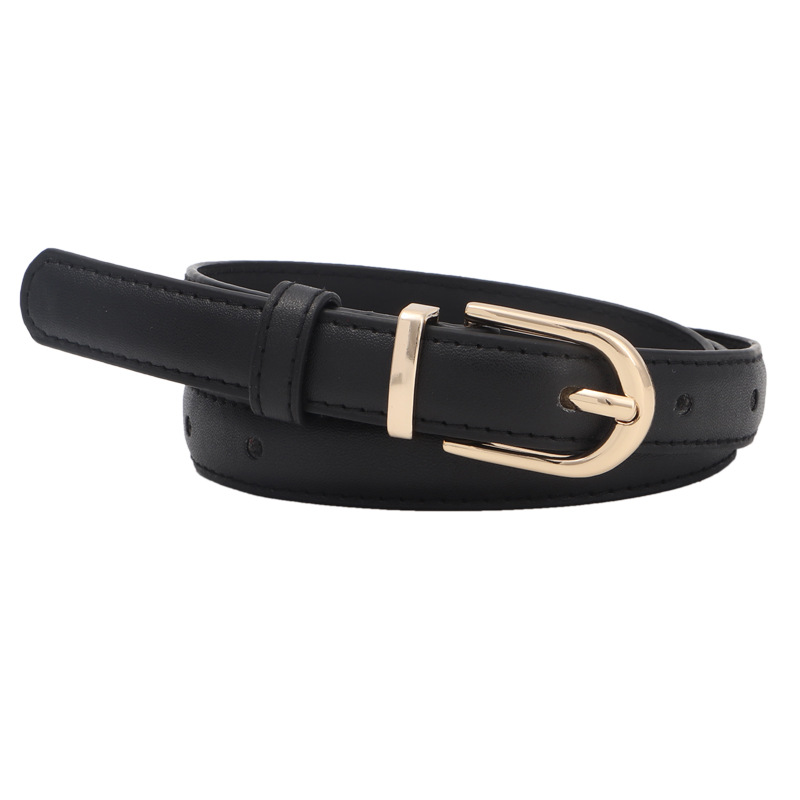 Cinturón Decorativo para Mujer de Cuero PU con Hebilla de Clavija para Jeans y Uso Diario