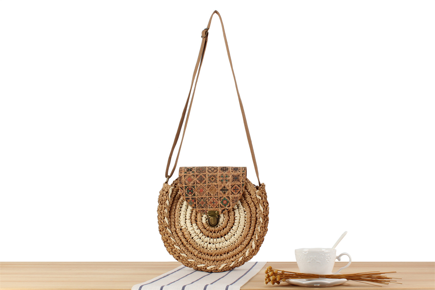 585g Weight Women's Vacation Beach Solid Color Paper Shopping Bags