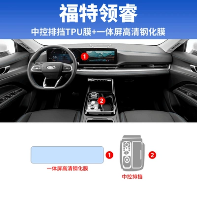 Suitable for 25 Jiangling Ford Car interior film - 25-ford-elite-gearbox-tpu-film-integrated-screen-9k-ultra-clear-tempered-film