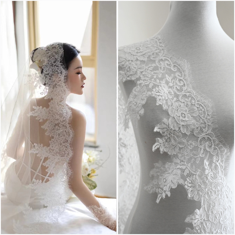 网红睫毛花边刺绣蕾丝 韩版头纱diy配饰装饰贴画 新娘拍装饰花