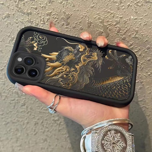 Chinese Dragon for Apple 14 Pro National Trend 15 Pro Max Phone Case Creative 13/12 Cool 11/X Anti-Slip