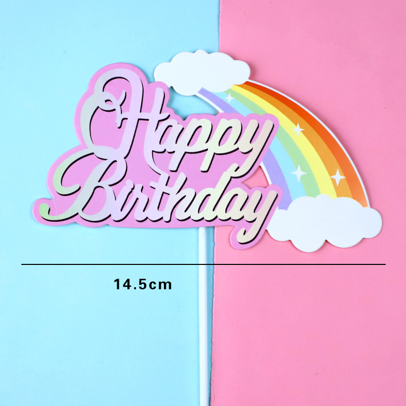 Letter Rainbow Paper Birthday Cake Decorating Supplies display picture 2