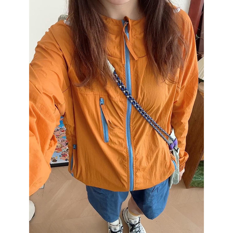 户外徒步骑行速干防晒衣ins潮多巴胺穿搭冰丝透气外套情侣皮肤衣