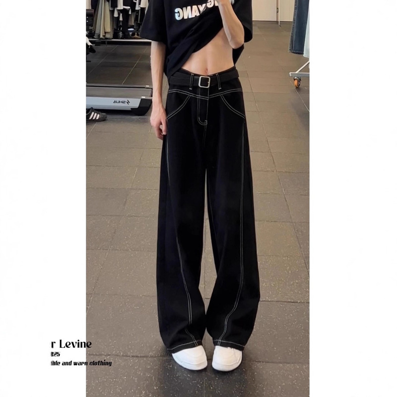 Cleanfit Black Scimitar Bootcut Jeans Men's Spring & Fall Vibe American Slim Straight Casual Long Pants