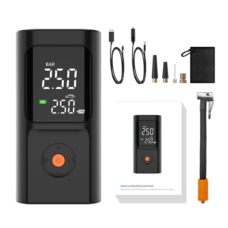Portable Mini Car Air Pump Wired and Wireless Dual-Purpose Air Pump Handheld Wireless Charging Air Pump Cross-Border