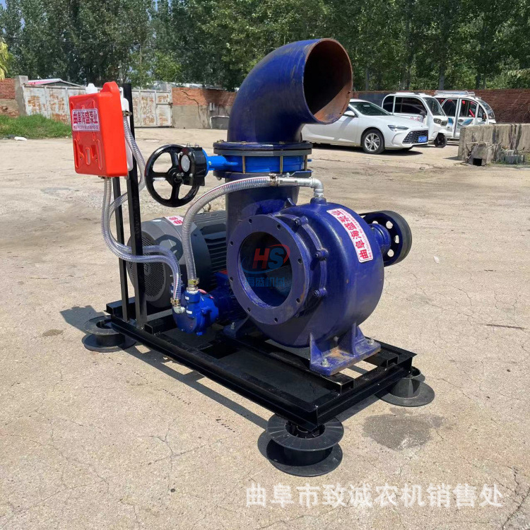 两轮拖车大流量排污泵 工程排污水泵 卧式12寸混流泵